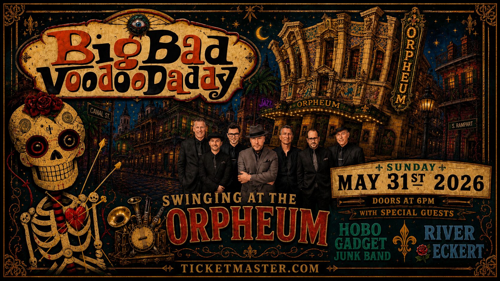Swinging at the Orpheum with Big Bad Voodoo Daddy, Hobo Gadget Junk Band and River Eckert