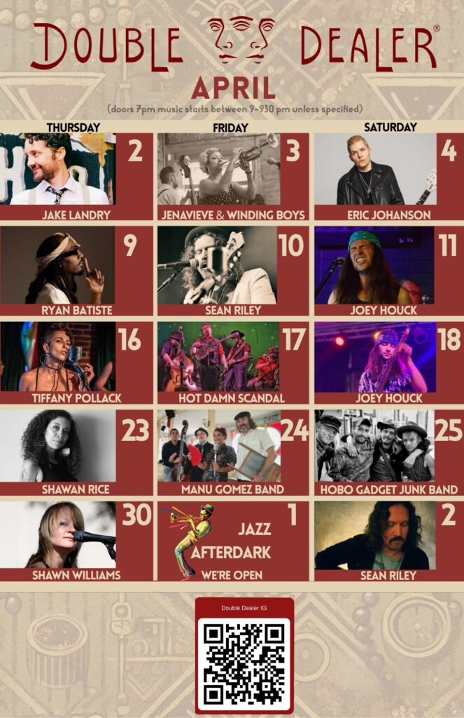 April at Double Dealer in New Orleans 